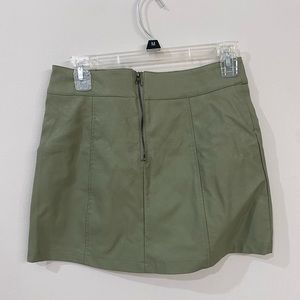 NWT Forever 21 Short Skirt Faux Leather- Olive